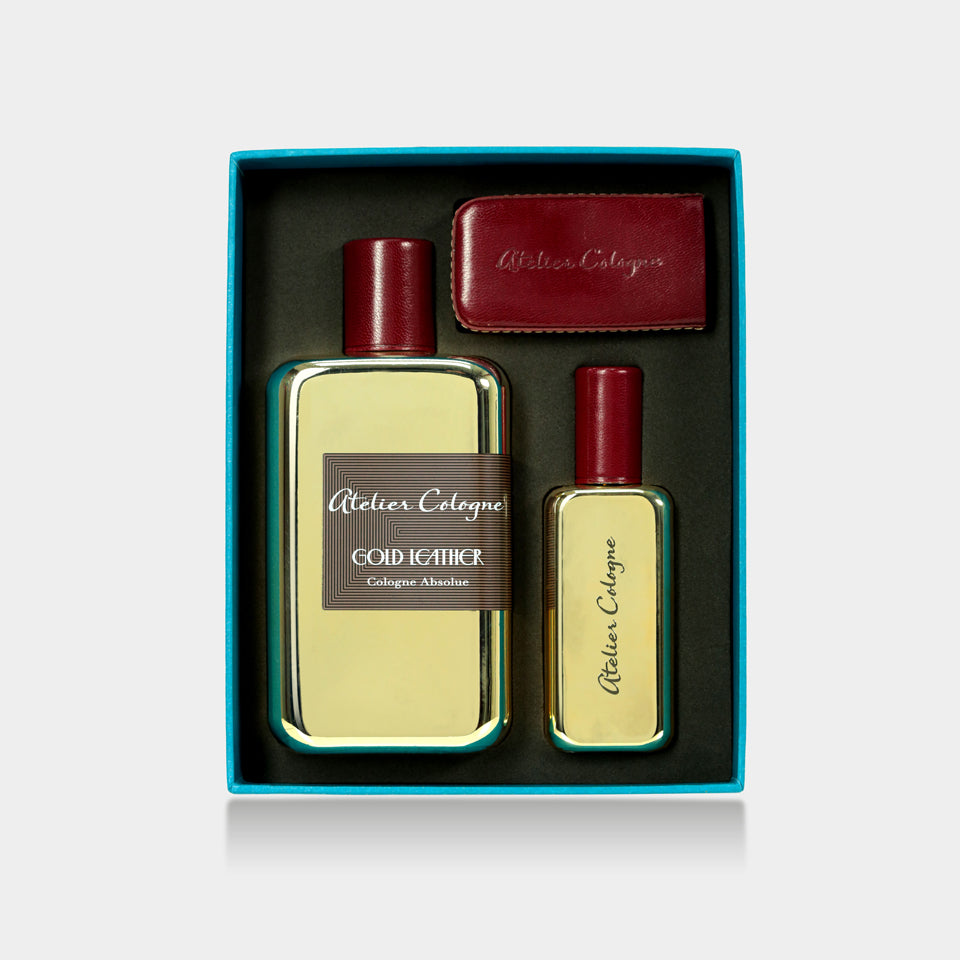 Atelier Cologne Gold Leather Ecrin Cologne Absolue 100ml and Gold Leather Ecrin Sample